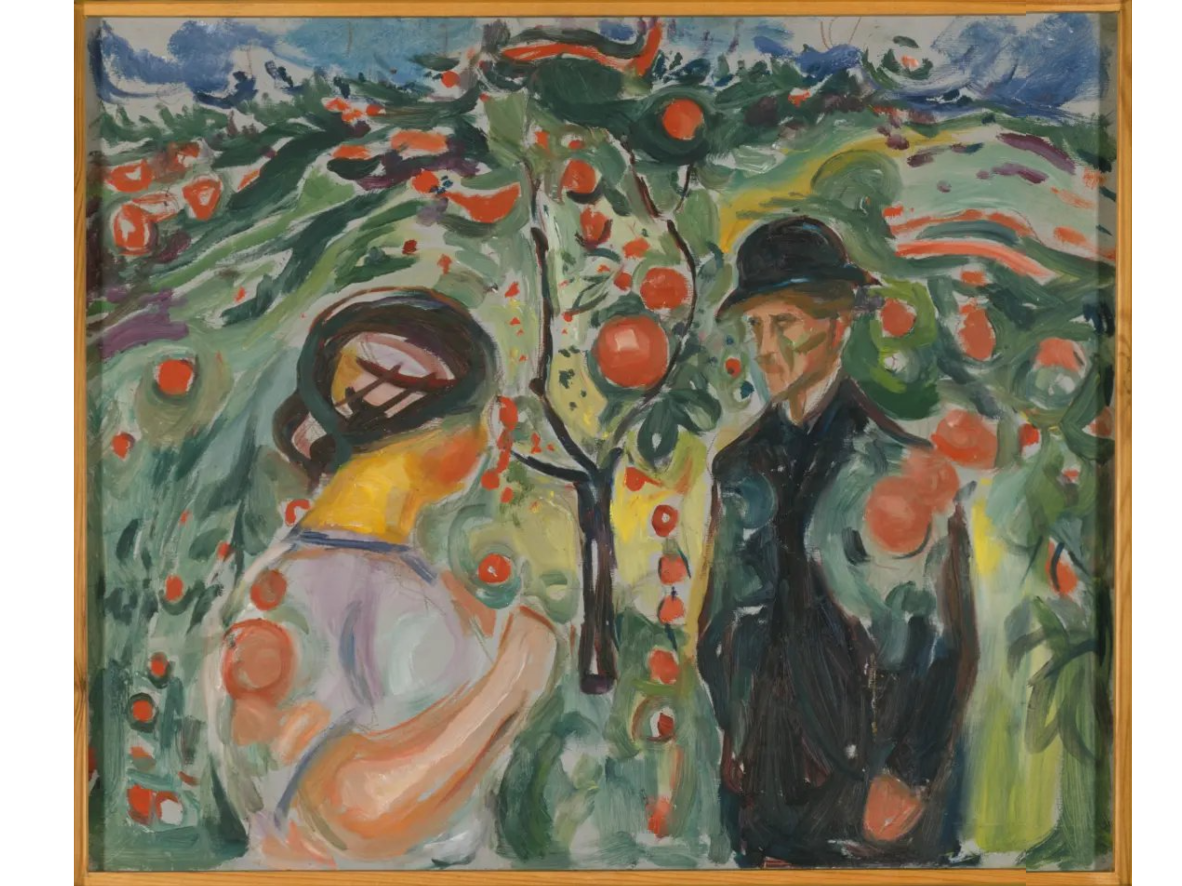 Edvard Munchs maleri under epletreet.