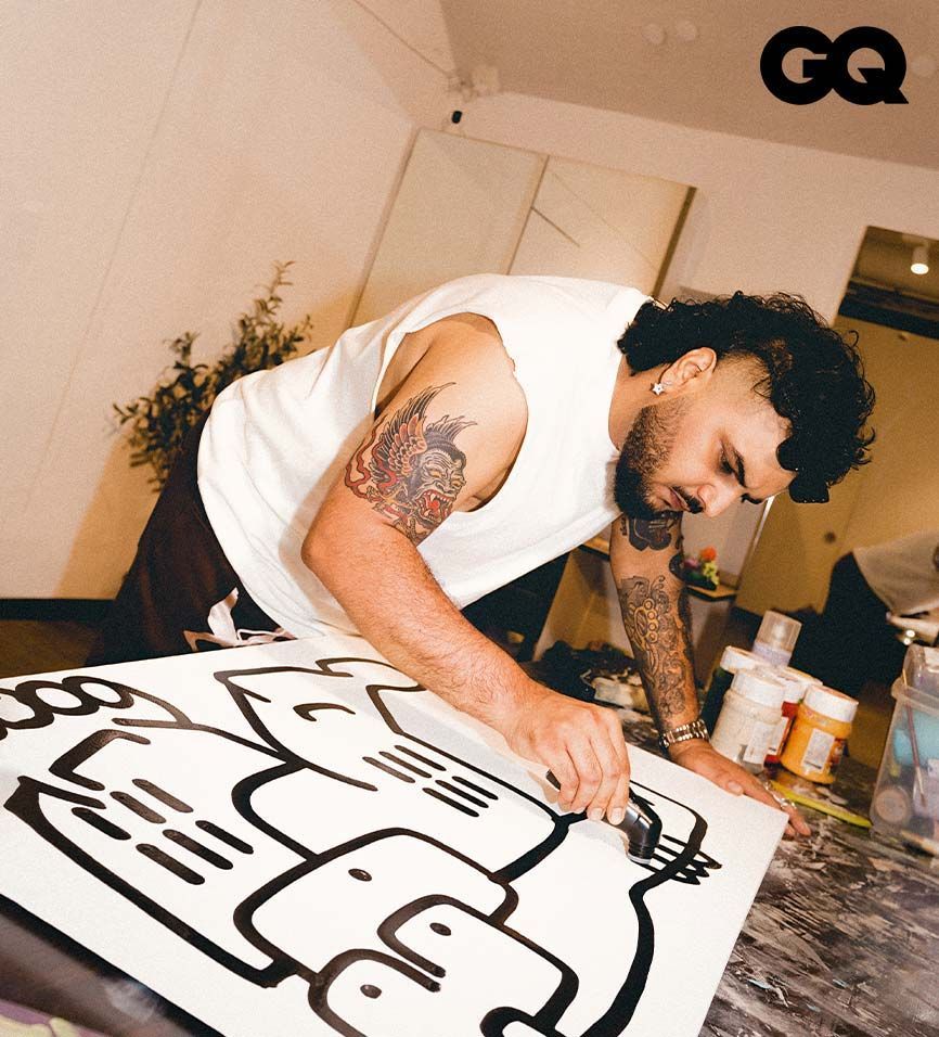 Jay Jalal lager egne illustrasjoner på sitt streetwear-merke, Jaywalking. Store illustrasjoner.